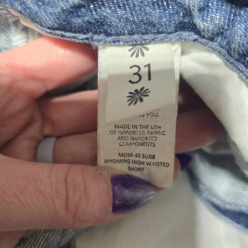 Show Me Your Mumu Wyoming High Waisted Distressed Denim Jean Shorts 31 - Picture 5 of 6